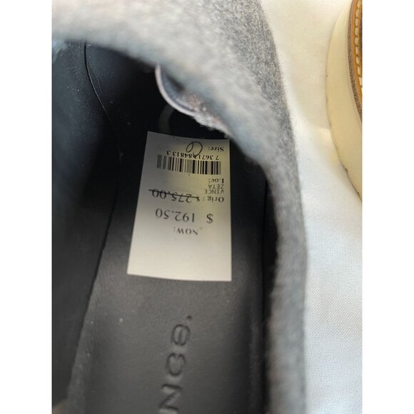 Vince Zeta Platform Wedge Loafer Felt Flannel Grey Size 6M - Picture 7 of 7